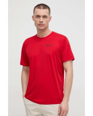 Jack Wolfskin t-shirt sportowy Tech kolor czerwony gładki
