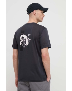 Jack Wolfskin t-shirt sportowy Vonnan kolor czarny z nadrukiem 1809941