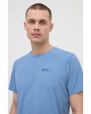 Jack Wolfskin t-shirt sportowy Prelight Trail kolor niebieski gładki