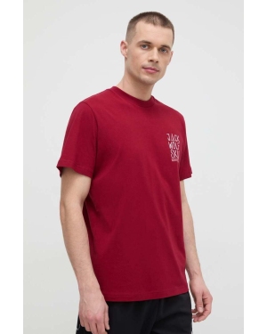 Jack Wolfskin t-shirt Jack Tent męski kolor bordowy z nadrukiem