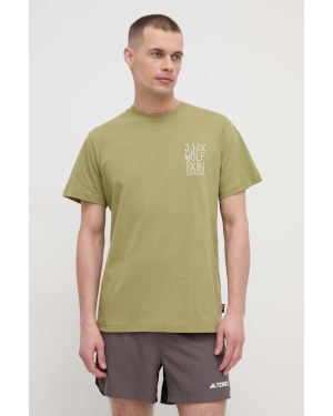 Jack Wolfskin t-shirt Jack Tent męski kolor zielony z nadrukiem 1809791