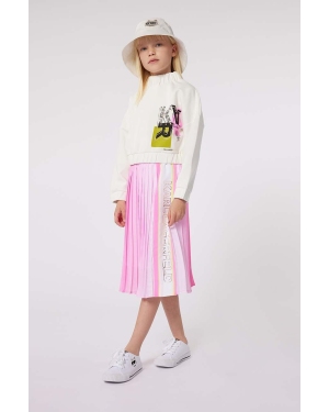 Karl Lagerfeld bluza dziecięca kolor beżowy z aplikacją