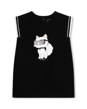 Karl Lagerfeld sukienka bawełniana niemowlęca kolor czarny mini prosta