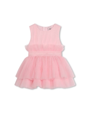 Karl Lagerfeld sukienka niemowlęca kolor różowy mini rozkloszowana