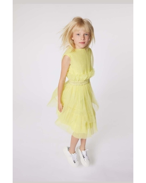 Karl Lagerfeld sukienka dziecięca kolor żółty mini rozkloszowana
