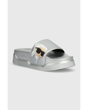 Karl Lagerfeld klapki KONDOMINIUM damskie kolor srebrny na platformie KL88808N