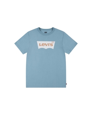 Levi's t-shirt bawełniany dziecięcy kolor turkusowy z nadrukiem