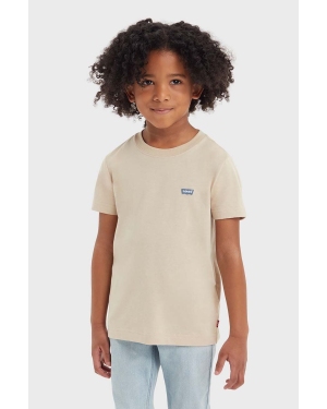 Levi's t-shirt bawełniany dziecięcy kolor beżowy gładki