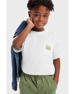 Levi's t-shirt dziecięcy kolor biały z nadrukiem