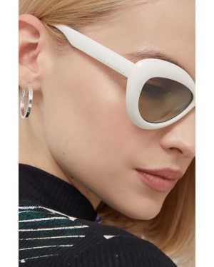 Moschino okulary przeciwsłoneczne damskie kolor biały