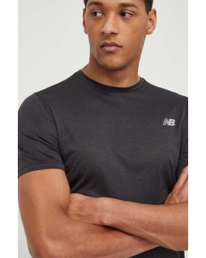 New Balance t-shirt treningowy Athletics MT41253BK kolor czarny gładki