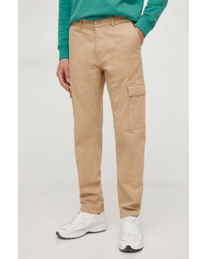 Pepe Jeans spodnie męskie kolor beżowy w fasonie cargo