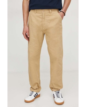 Pepe Jeans spodnie bawełniane kolor beżowy proste