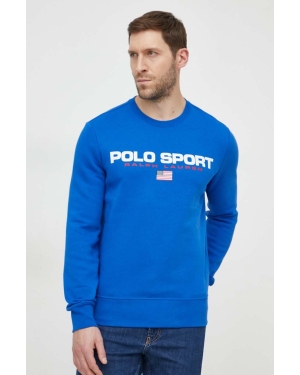 Polo Ralph Lauren bluza męska kolor niebieski z nadrukiem