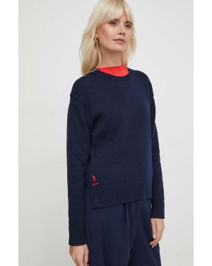 Polo Ralph Lauren sweter bawełniany kolor granatowy lekki