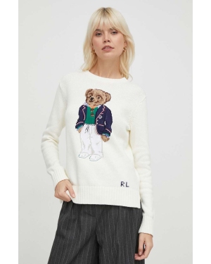 Polo Ralph Lauren sweter bawełniany kolor beżowy 211924417