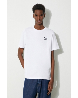 Puma t-shirt bawełniany męski kolor biały z aplikacją 679187