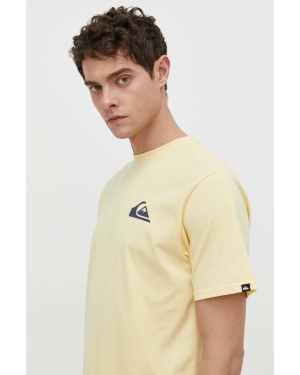 Quiksilver t-shirt bawełniany męski kolor żółty z nadrukiem