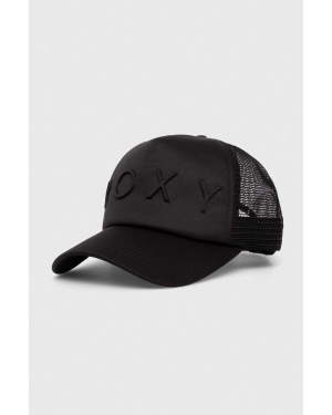Roxy czapka z daszkiem kolor czarny gładka ERJHA04278