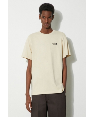 The North Face t-shirt M S/S Simple Dome Tee męski kolor beżowy z nadrukiem NF0A87NG3X41