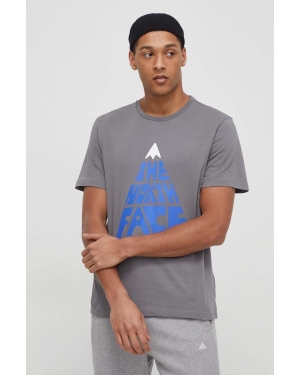 The North Face t-shirt bawełniany męski kolor szary z nadrukiem