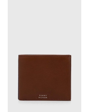 Tommy Hilfiger portfel skórzany męski kolor brązowy AM0AM12188