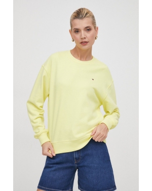 Tommy Hilfiger bluza bawełniana damska kolor żółty gładka WW0WW41246