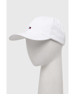 Tommy Hilfiger czapka z daszkiem bawełniana kolor biały z aplikacją AW0AW16050