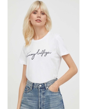 Tommy Hilfiger t-shirt bawełniany damski kolor biały WW0WW41674