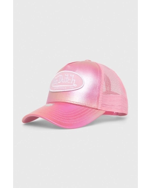 Von Dutch czapka z daszkiem kolor różowy z aplikacją