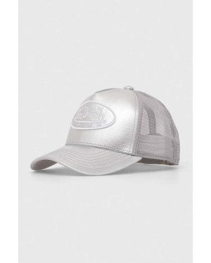 Von Dutch czapka z daszkiem kolor srebrny z aplikacją