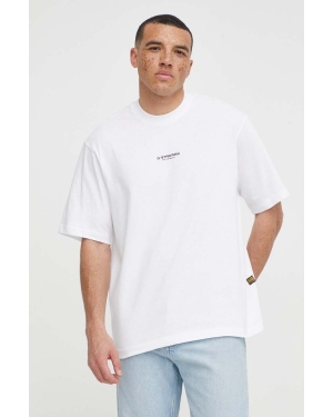 G-Star Raw t-shirt bawełniany męski kolor biały z aplikacją