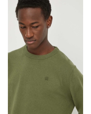 G-Star Raw sweter z domieszką wełny męski kolor zielony lekki