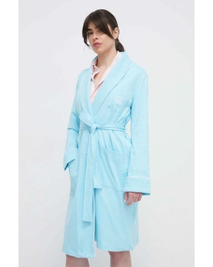 Lauren Ralph Lauren szlafrok bawełniany kolor niebieski ILN42319