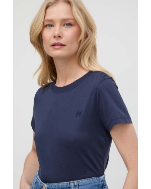 Marella t-shirt bawełniany damski kolor granatowy 2413971015200