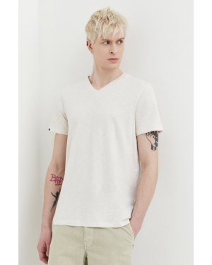 Superdry t-shirt bawełniany męski kolor beżowy melanżowy