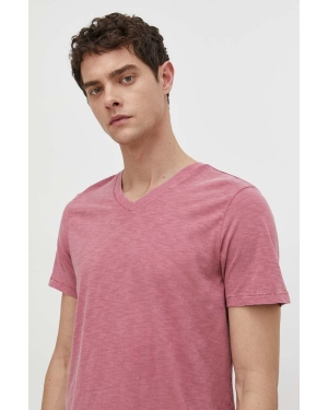 Superdry t-shirt bawełniany męski kolor różowy gładki