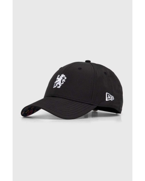 New Era czapka z daszkiem kolor czarny z aplikacją CHELSEA FC LION CREST
