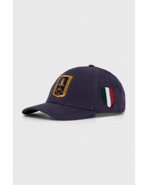 Aeronautica Militare czapka z daszkiem bawełniana kolor granatowy z aplikacją