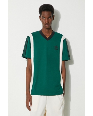 adidas Originals t-shirt męski kolor zielony z aplikacją IS1406