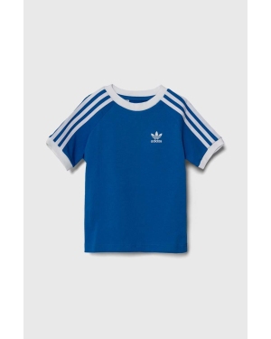 adidas Originals t-shirt bawełniany dziecięcy kolor niebieski z nadrukiem