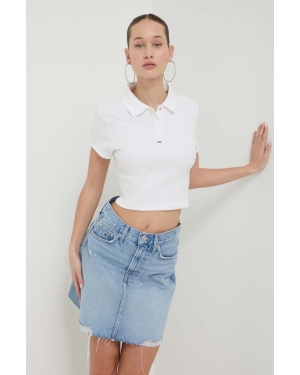 Tommy Jeans polo damski kolor biały DW0DW18315