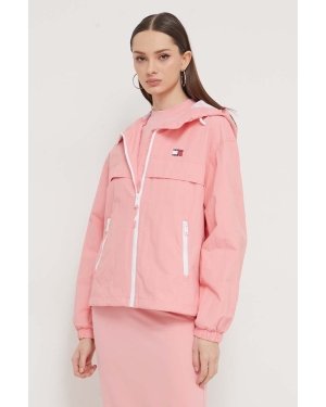 Tommy Jeans kurtka damska kolor różowy przejściowa DW0DW17747