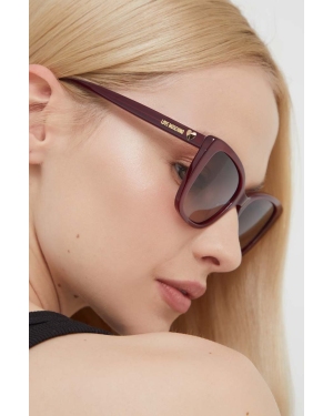 Love Moschino okulary przeciwsłoneczne damskie kolor bordowy