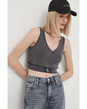 Calvin Klein Jeans top damski kolor szary