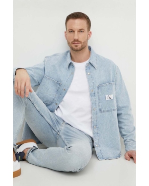 Calvin Klein Jeans koszula jeansowa męska kolor niebieski regular z kołnierzykiem klasycznym