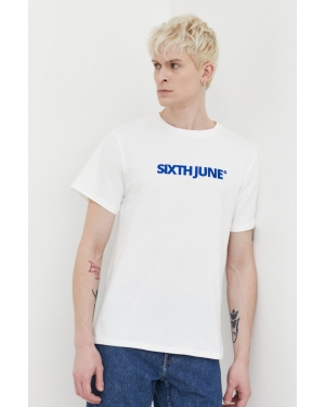 Sixth June t-shirt bawełniany męski kolor biały z aplikacją