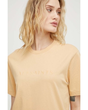 AllSaints t-shirt bawełniany PIPPA damski kolor żółty