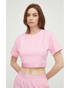 HUGO t-shirt lounge kolor różowy 50520497
