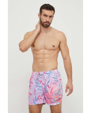 HUGO szorty kąpielowe kolor różowy